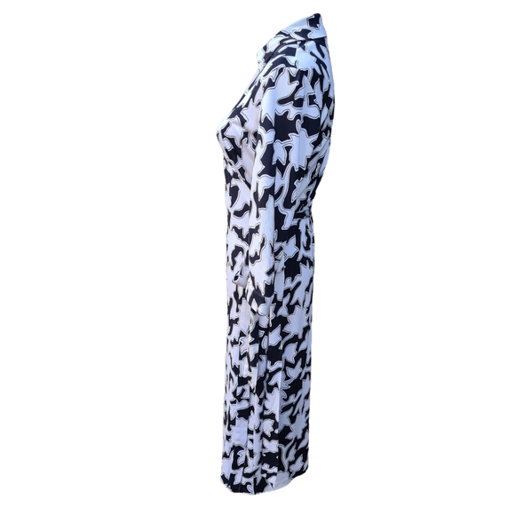Diane Von Furstenberg DVF sz 12 Abigail Vintage 100% Silk Jersey Midi Wrap Dress - Picture 5 of 15